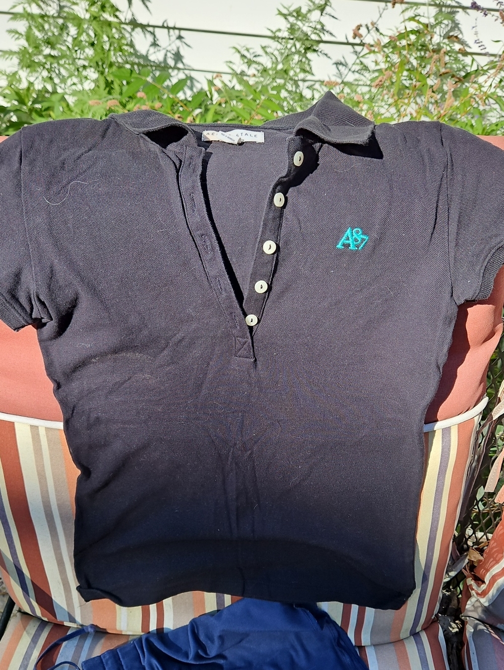 Aeropostale A87 Logo Piqué Polo Shirt in Black Size Small